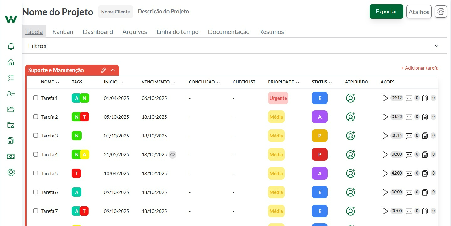 Wedo Task - Gestão de Projetos